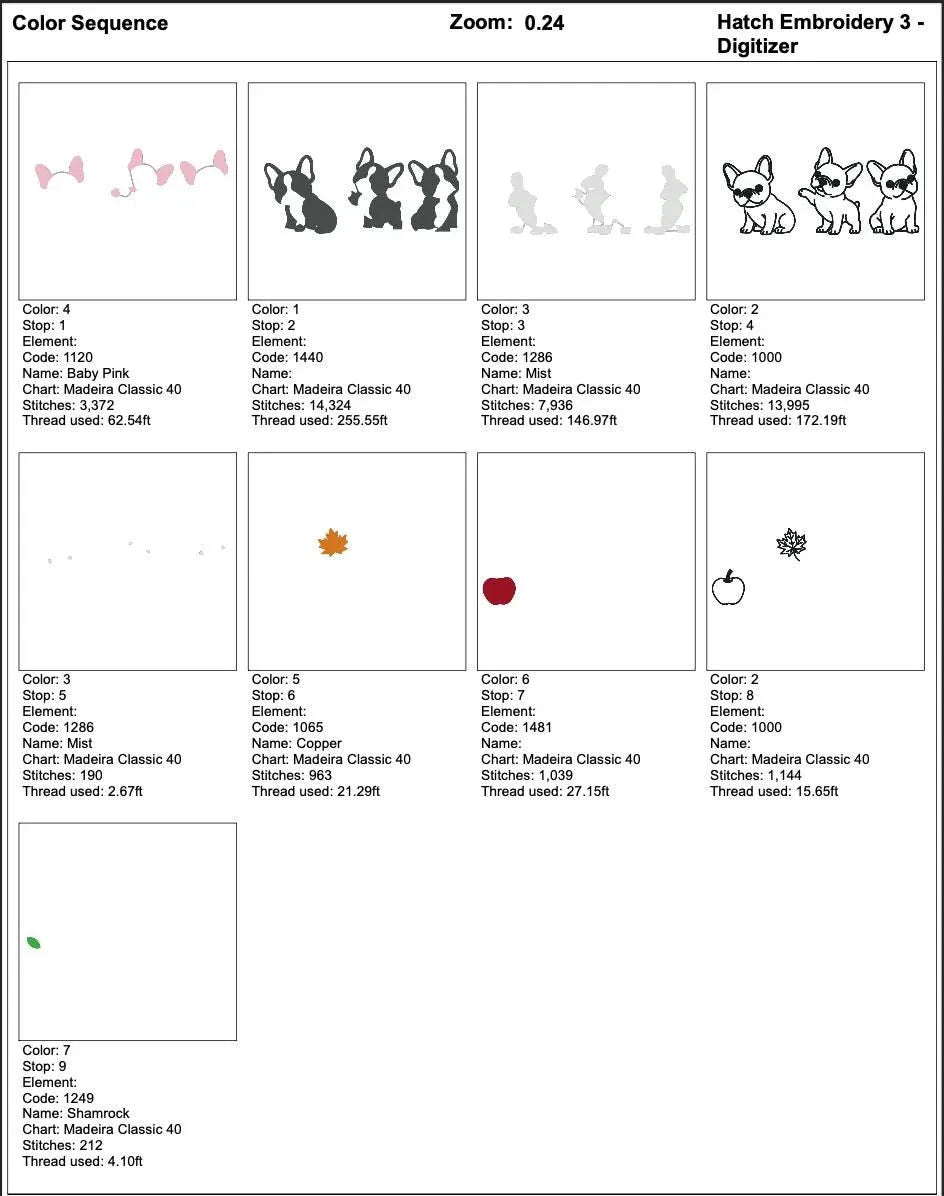 Fall French Bulldog Embroidery Design, Dog Border (DST PES File) - ReadTee