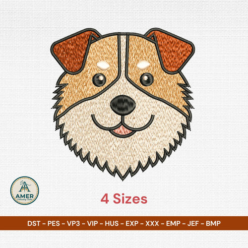 Australian Shepherd Embroidery Design, 4 Sizes Machine Embroidery File, Aussie Dog Head Pattern, Instant Download PES DST JEF, Sheltie Art - ReadTee