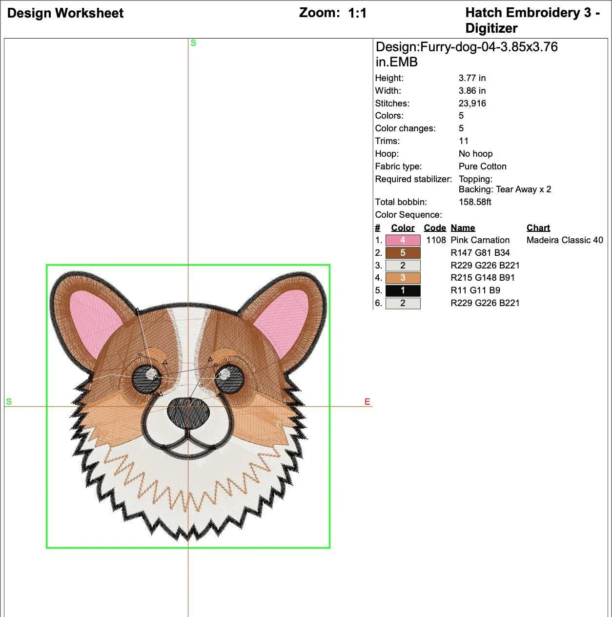 Pembroke Welsh Corgi Embroidery, Dog Face Pattern, Machine Embroidery Design, 5 Sizes, Instant Download PES DST JEF, Puppy Lover - ReadTee