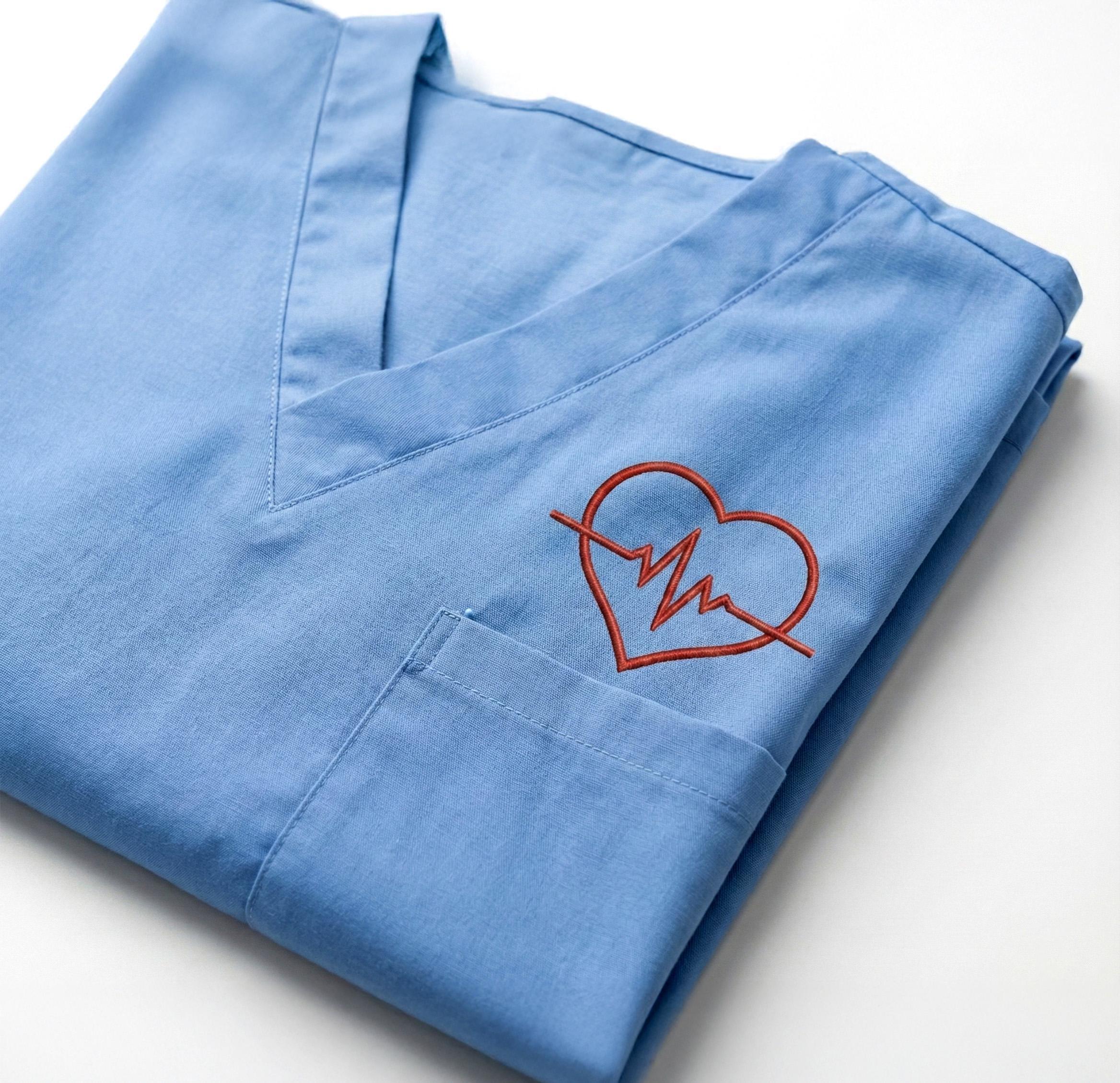 Heartbeat Heart Outline Embroidery, EKG Love Line Mini Design, Nurse Machine Embroidery File, 3 Sizes, Instant Download PES DST Jef - ReadTee