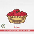 Apples Basket Embroidery Design, Fall Fruit Machine Embroidery Pattern, Kitchen Decor, Farmhouse Style, 5 Sizes Instant Download PES DST - ReadTee