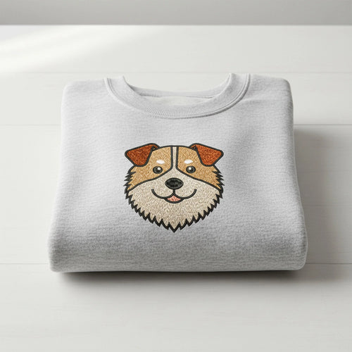 Australian Shepherd Embroidery Design, 4 Sizes Machine Embroidery File, Aussie Dog Head Pattern, Instant Download PES DST JEF, Sheltie Art - ReadTee