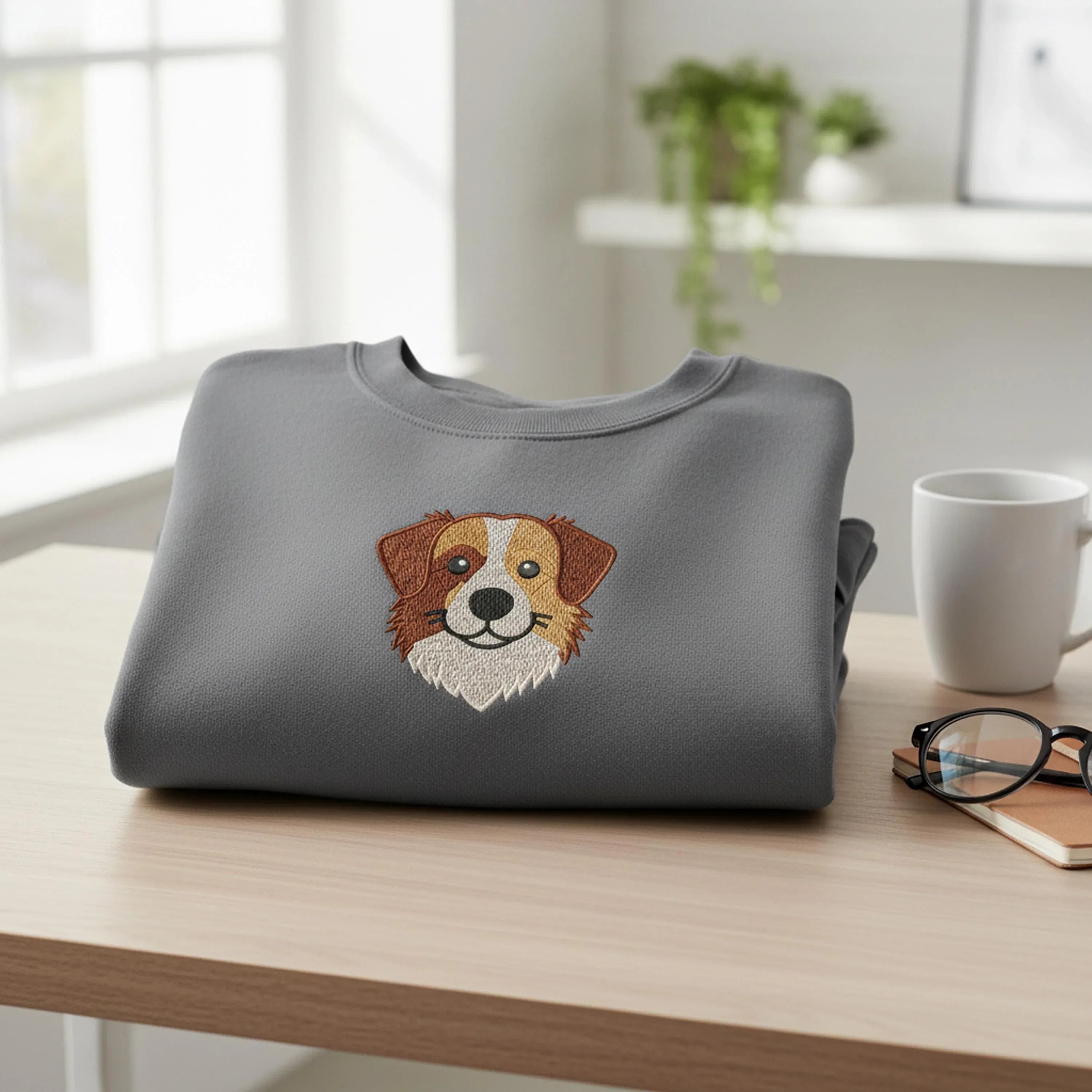 Red Tri Australian Shepherd Embroidery, Aussie Dog Face Pattern, Machine Embroidery File, 4 Sizes, Instant Download PES DST, Sheltie Puppy - ReadTee