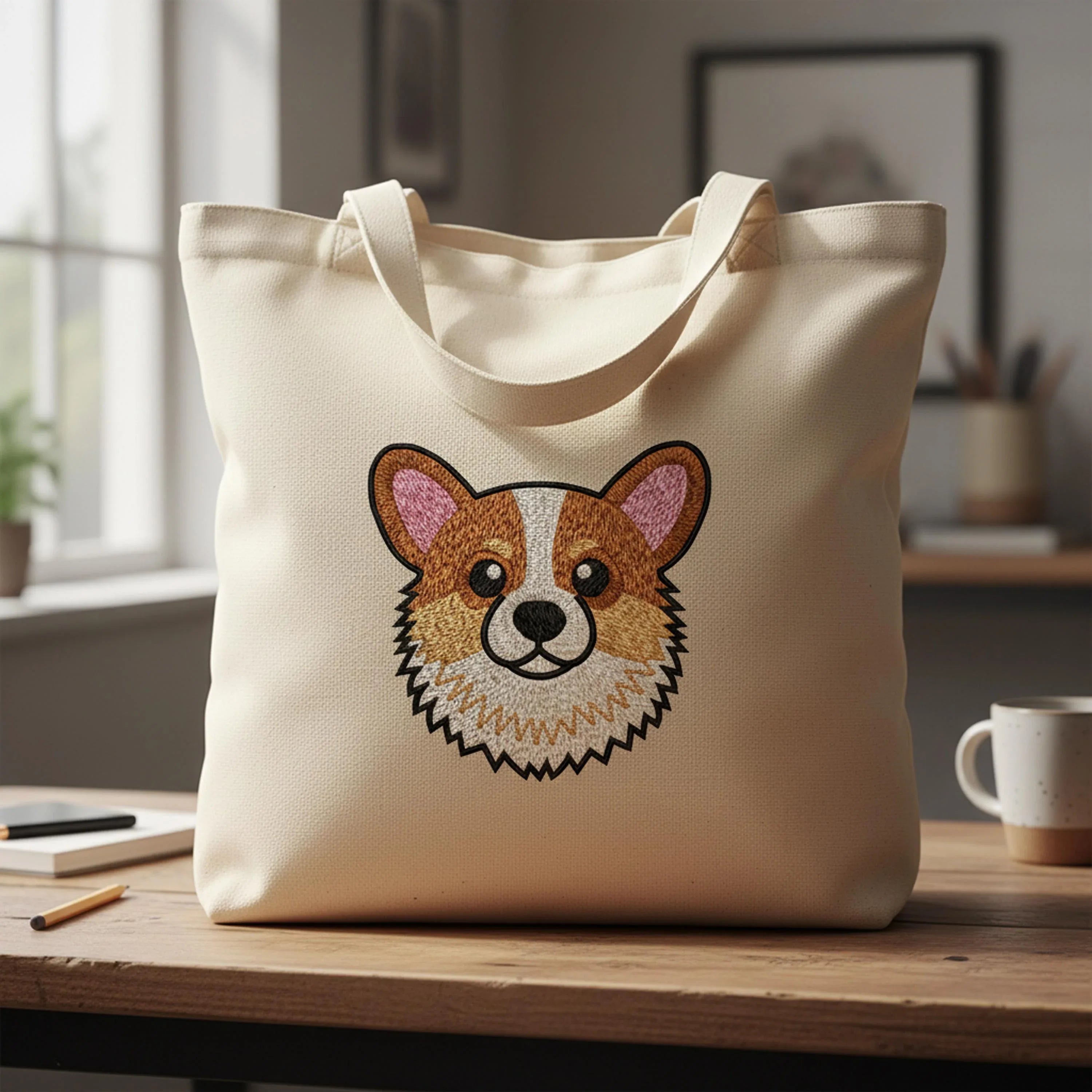 Pembroke Welsh Corgi Embroidery, Dog Face Pattern, Machine Embroidery Design, 5 Sizes, Instant Download PES DST JEF, Puppy Lover - ReadTee