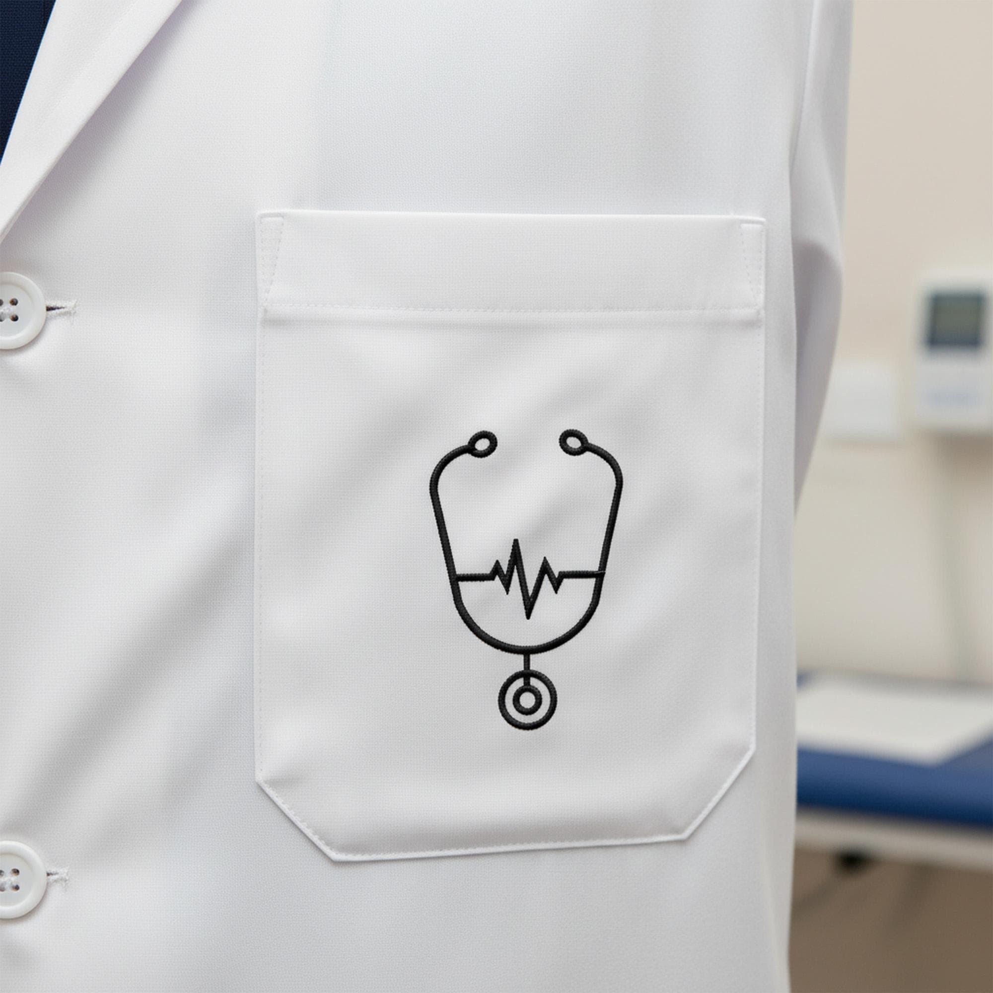 Stethoscope Heartbeat Outline Embroidery, Nurse Mini Design, Medical Line Art Machine Embroidery File, 3 Sizes, Instant Download PES DST JEF - ReadTee