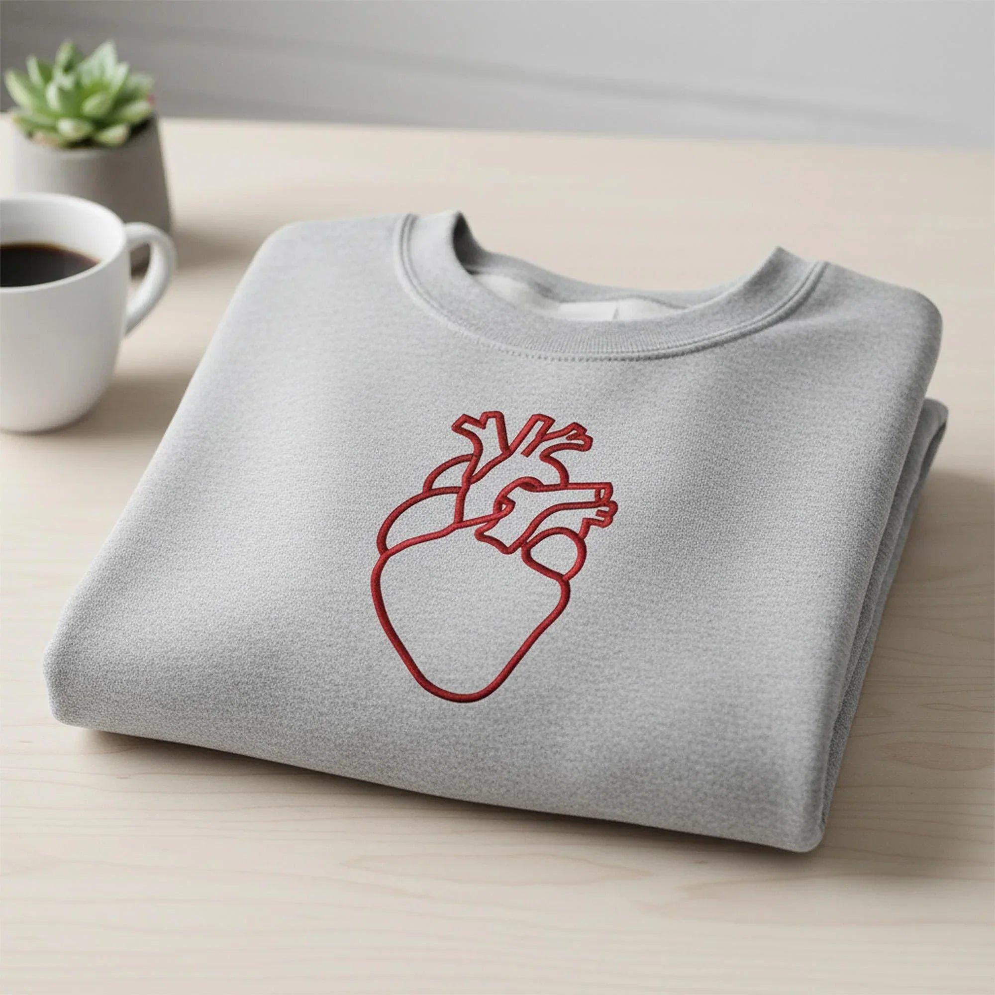 Anatomical Heart Line Art Embroidery, Medical Outline Design, Mini Machine Embroidery File, 3 Sizes, Instant Download PES DST JEF - ReadTee