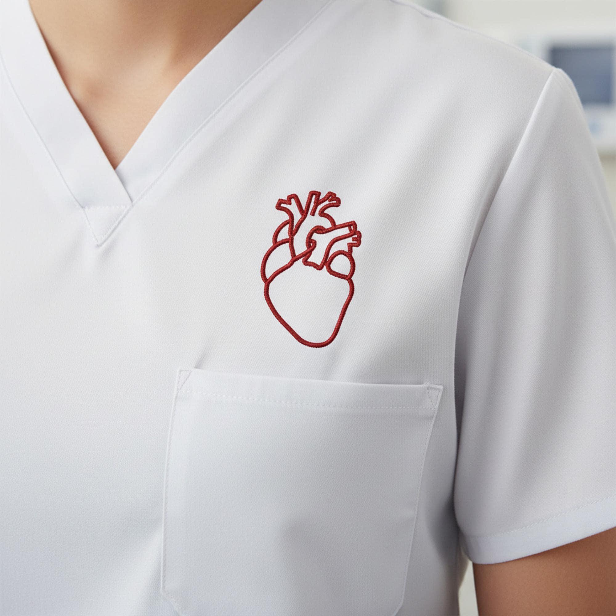 Anatomical Heart Line Art Embroidery, Medical Outline Design, Mini Machine Embroidery File, 3 Sizes, Instant Download PES DST JEF - ReadTee