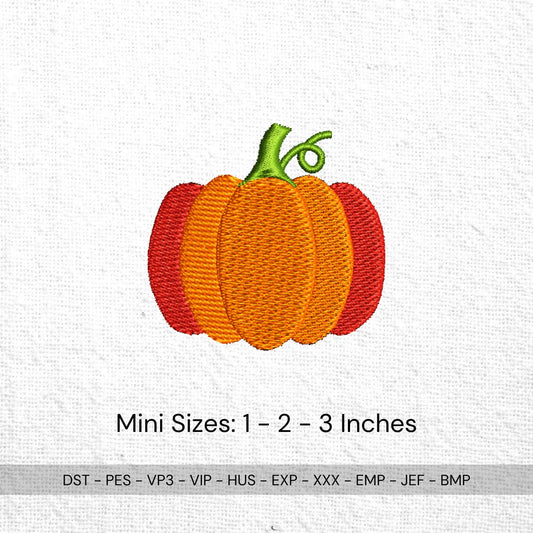 Mini Pumpkin Machine Embroidery Design - 3 Sizes