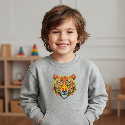 Autumn Leaves Tiger Embroidery Design | Fall Forest Machine Embroidery Pattern