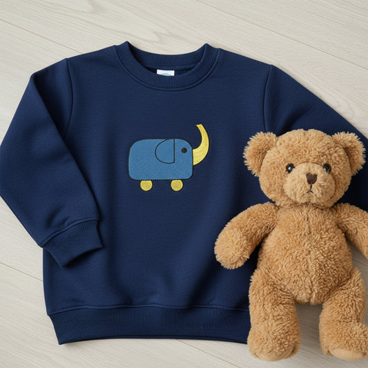 Mini Elephant Embroidery Design, Toy on Wheels, 4 Sizes, PES File, Baby Embroidery