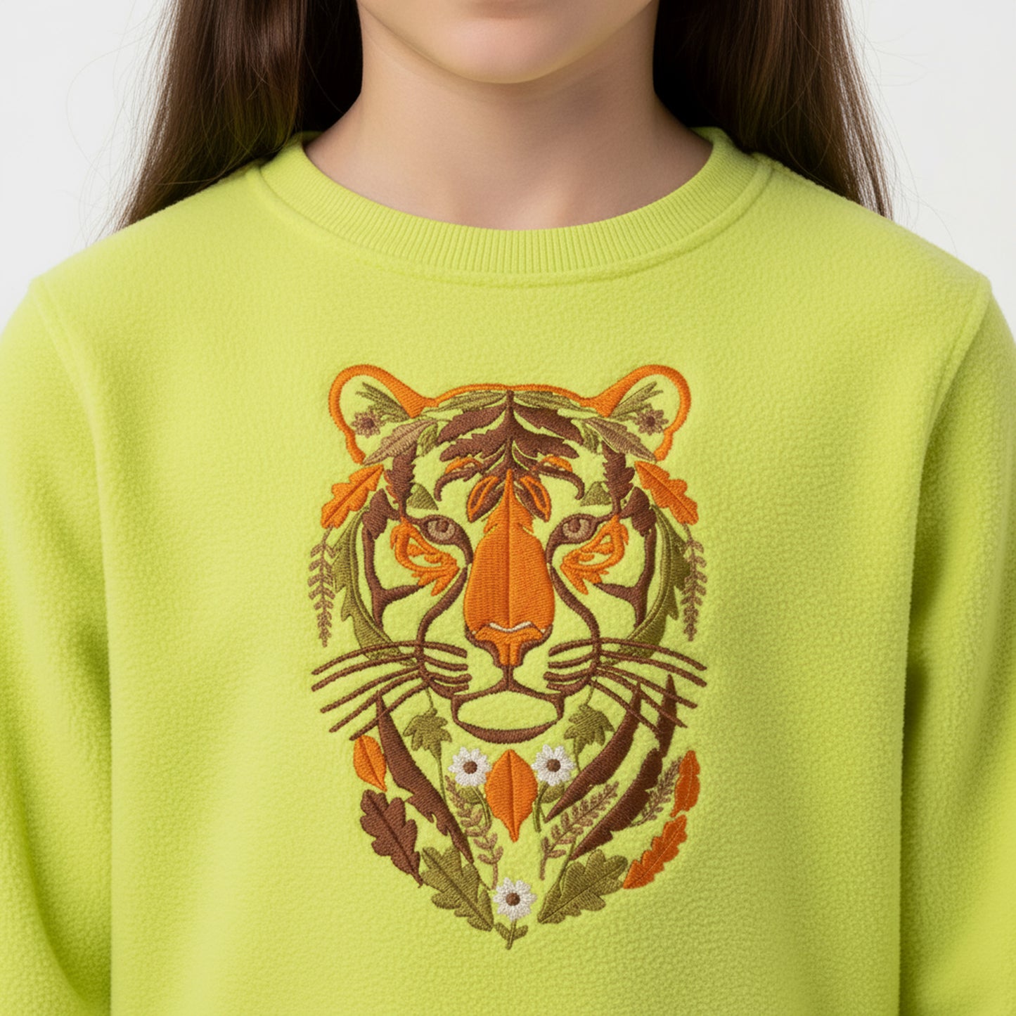 Tiger Machine Embroidery Pattern | Floral Autumn Tiger Head Design