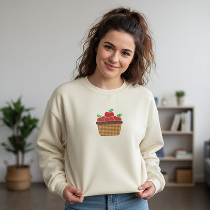 Mini Apple Basket Machine Embroidery Design | 3 Sizes | Fall Autumn Harvest - PES, JEF, DST - Instant Download