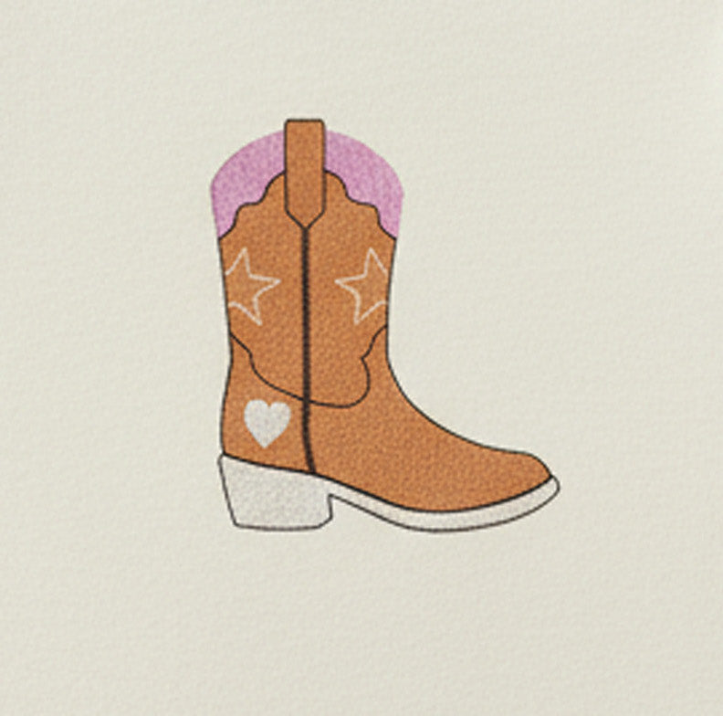 Cowboy Boot Embroidery Design | Pink Western Boot Stitch File