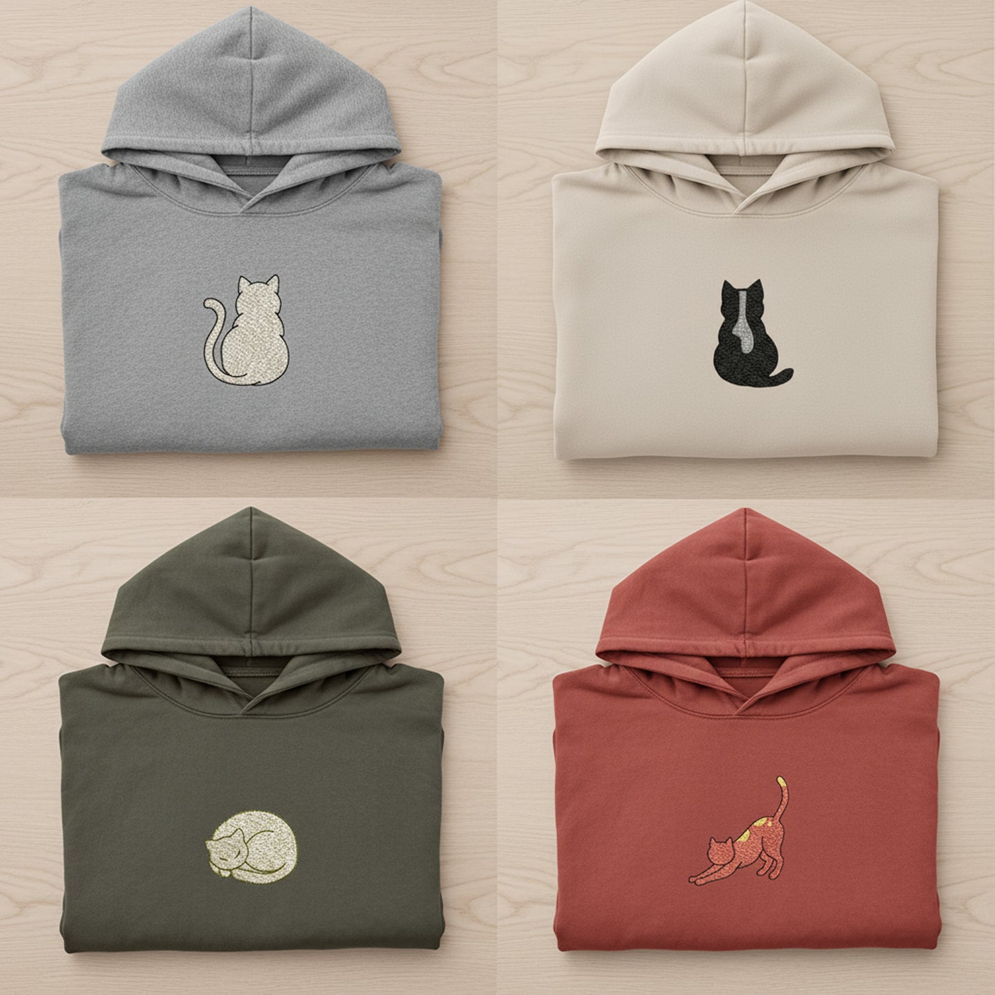 Mini Cat Embroidery Design Set, Small Kitten Machine Embroidery Pattern, Pocket Cat Machine Embroidery File