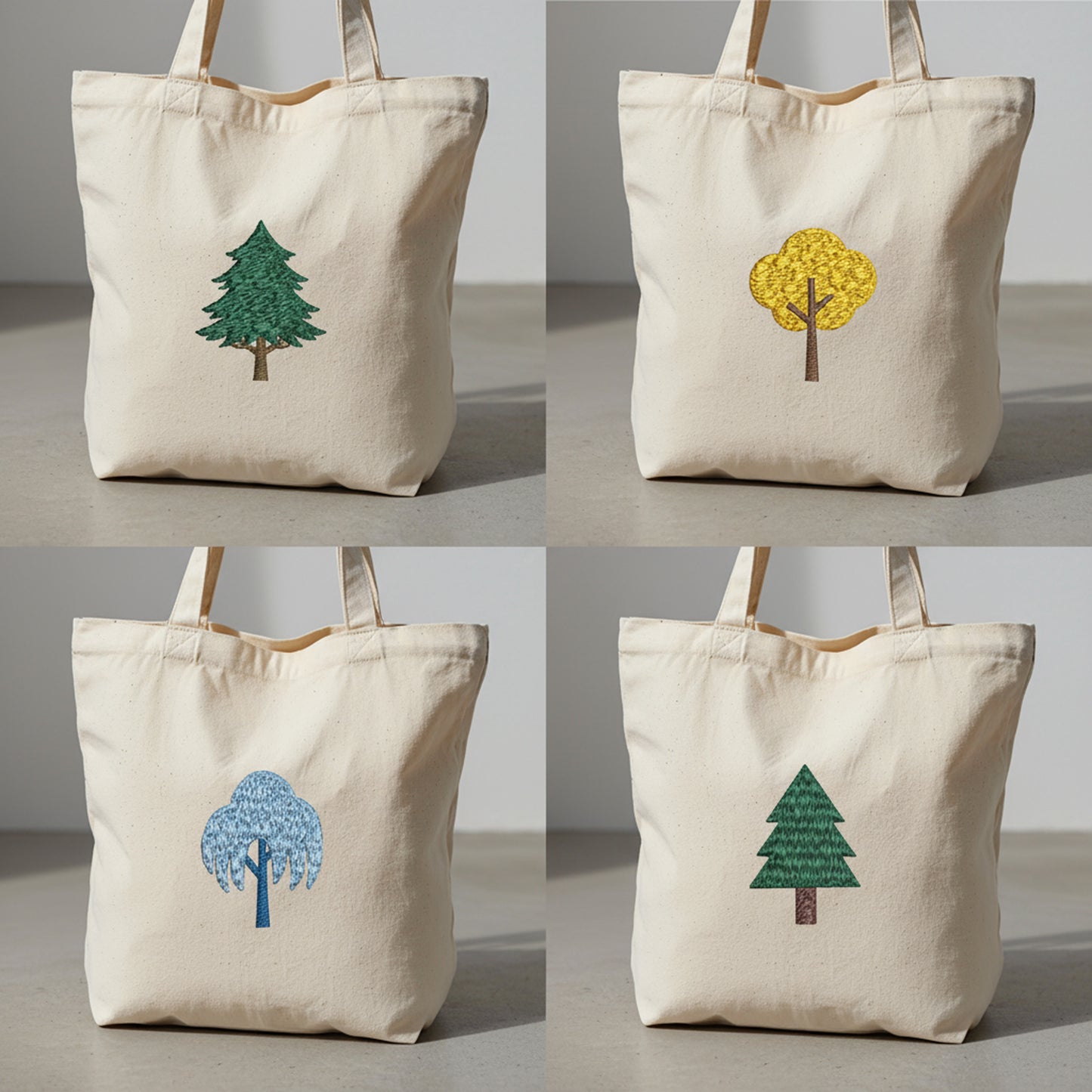 Mini Tree Embroidery Design Set, Small Forest Tree Pattern, Nature PES DST Exp Jef Machine Embroidery Files, Woodland Decor Stitch