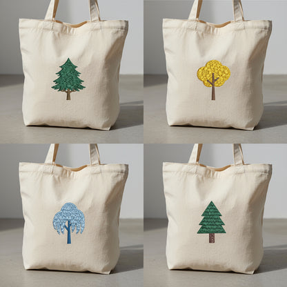 Mini Tree Embroidery Design Set, Small Forest Tree Pattern, Nature PES DST Exp Jef Machine Embroidery Files, Woodland Decor Stitch